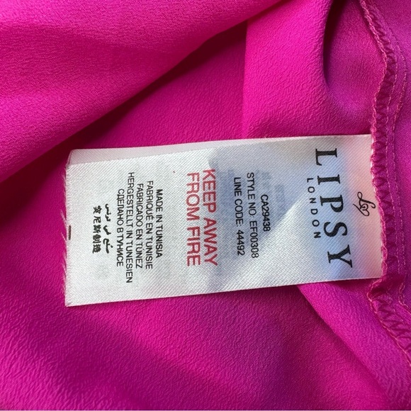 Lipsy London Hot Pink Strappy Mini Dress Size 6 NWT - Picture 4 of 7
